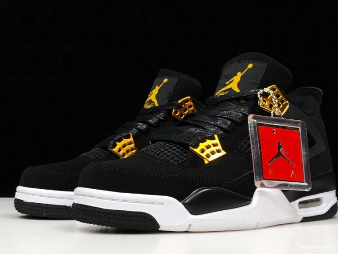 MaikeSneakers 308497-032 Air 4 Royalty Jordan Metallic Gold-White Black 0728